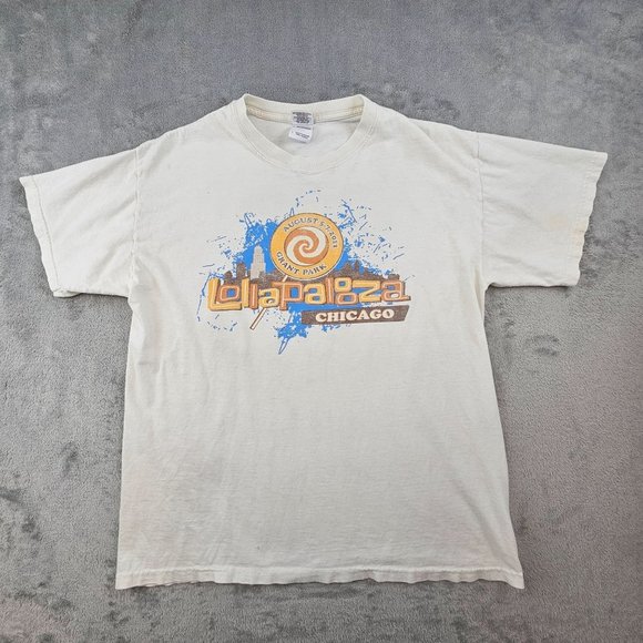 Lollapalooza T-Shirt Mens Large Chicago 2011 20th Anniversary Eminem Foo Fighter - Picture 1 of 12